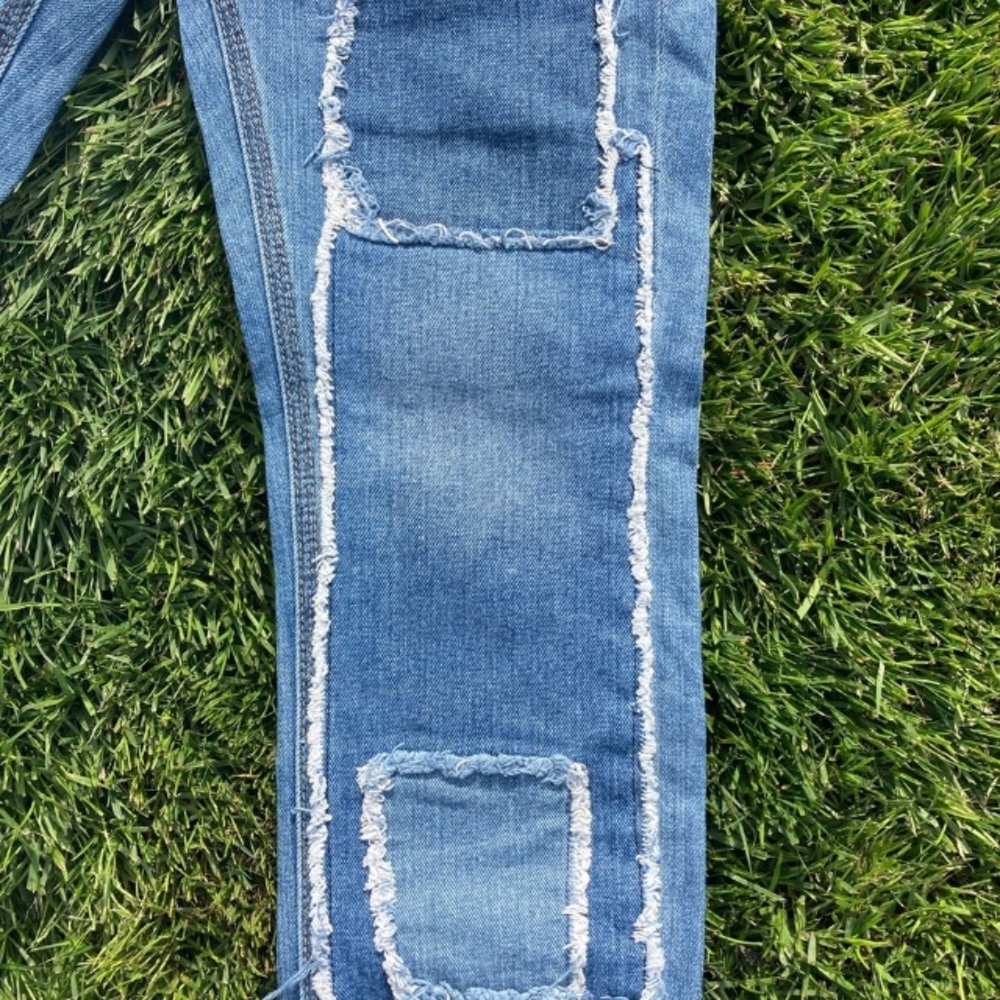 Free People Patchwork Denim 26 - image 5